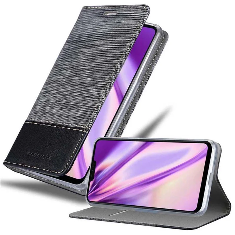 Cadorabo Hülle kompatibel mit LG Q9 Schutzhülle mit Magnetverschluss, Standfunktion und Kartenfach