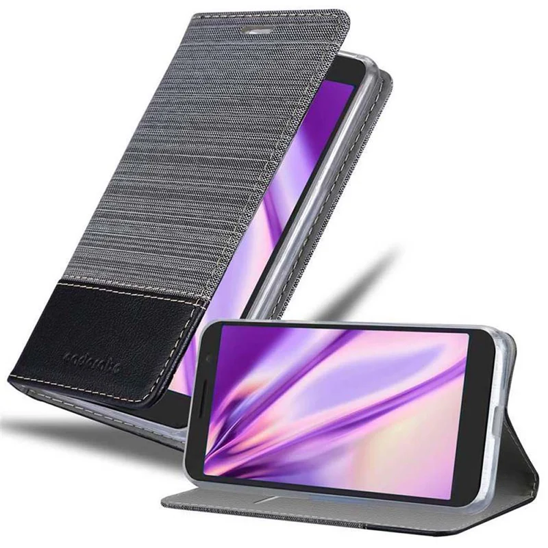 Cadorabo Hülle kompatibel mit Alcatel 1 2019 Schutzhülle mit Magnetverschluss, Standfunktion und Kartenfach