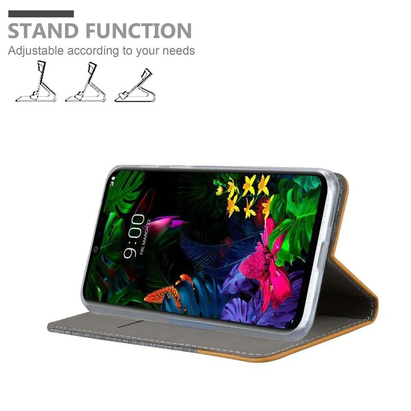 Cadorabo Hülle kompatibel mit LG G8 ThinQ Schutzhülle mit Magnetverschluss, Standfunktion und Kartenfach