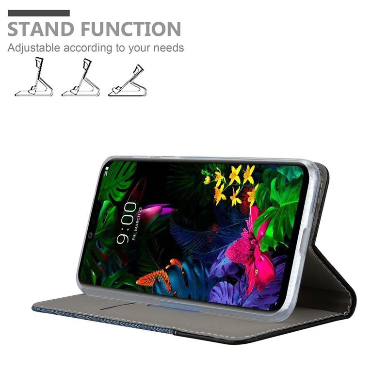 Cadorabo Hülle kompatibel mit LG G8 ThinQ Schutzhülle mit Magnetverschluss, Standfunktion und Kartenfach