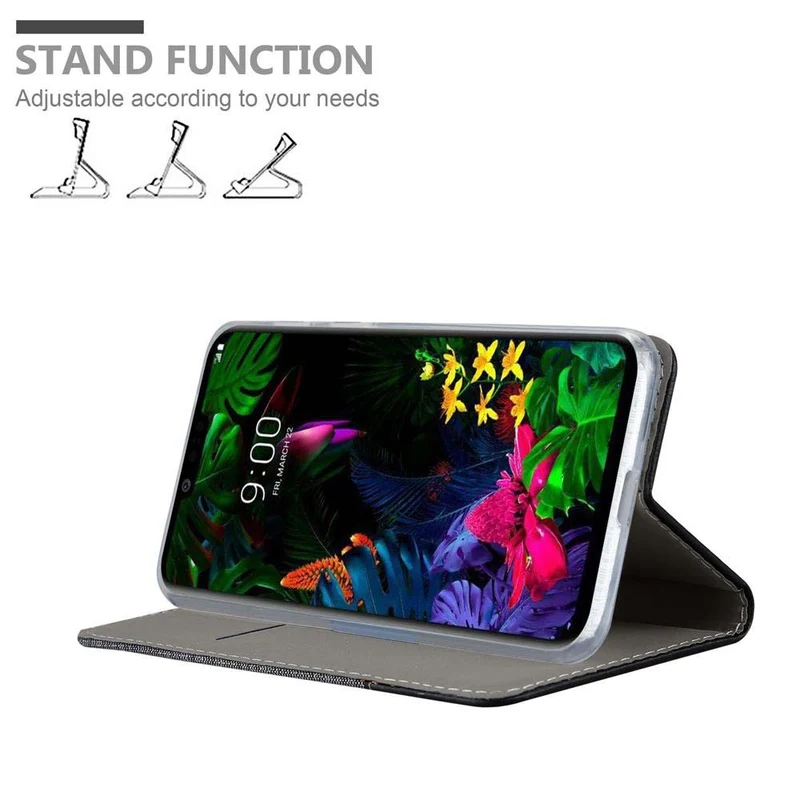 Cadorabo Hülle kompatibel mit LG G8 Schutzhülle mit Magnetverschluss, Standfunktion und Kartenfach