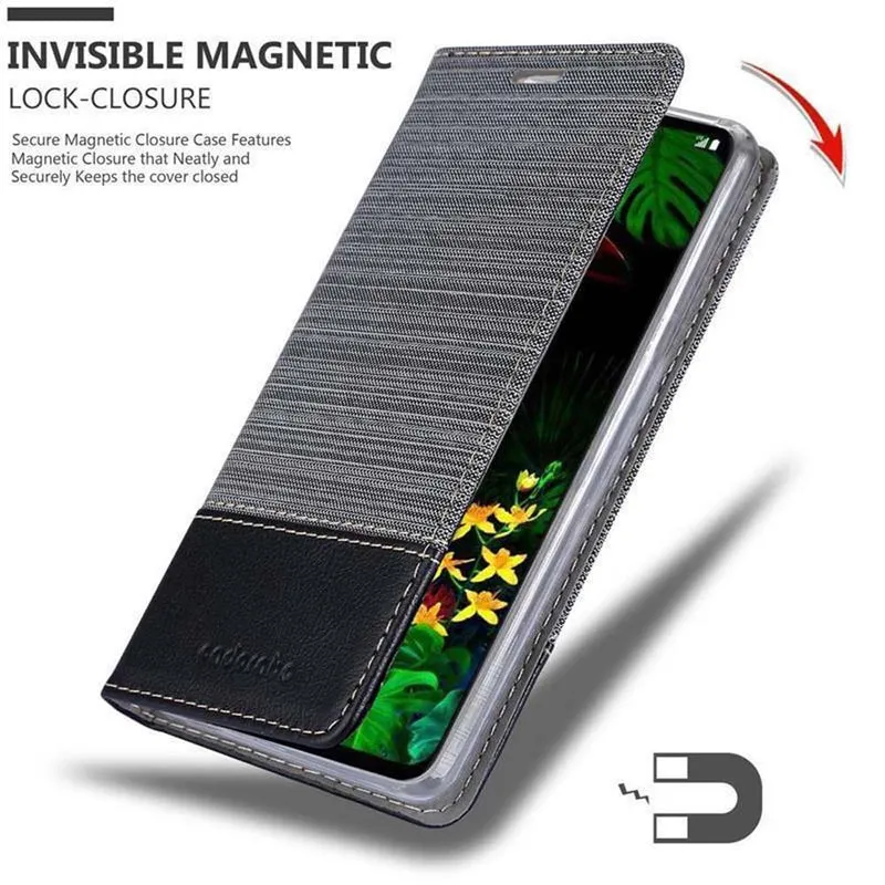 Cadorabo Hülle kompatibel mit LG G8 Schutzhülle mit Magnetverschluss, Standfunktion und Kartenfach