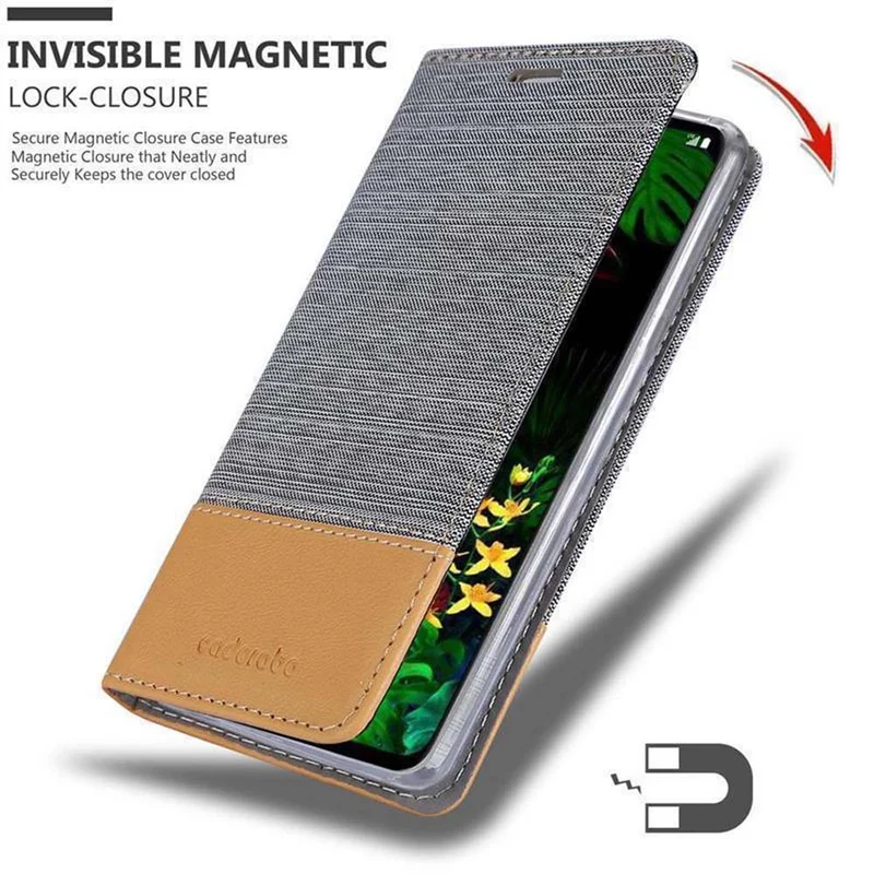 Cadorabo Hülle kompatibel mit LG G8 Schutzhülle mit Magnetverschluss, Standfunktion und Kartenfach