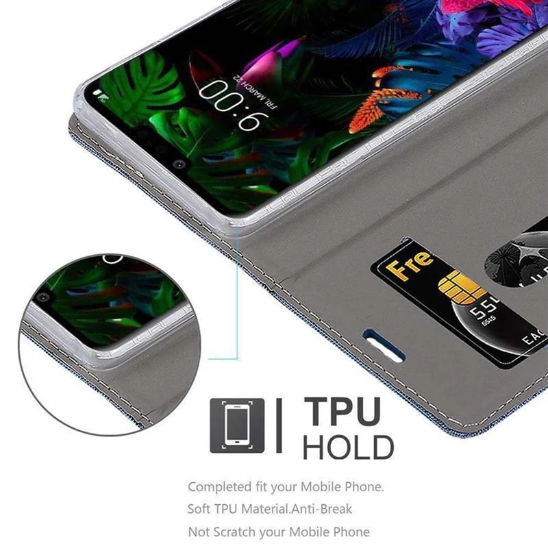 Cadorabo Hülle kompatibel mit LG G8 Schutzhülle mit Magnetverschluss, Standfunktion und Kartenfach