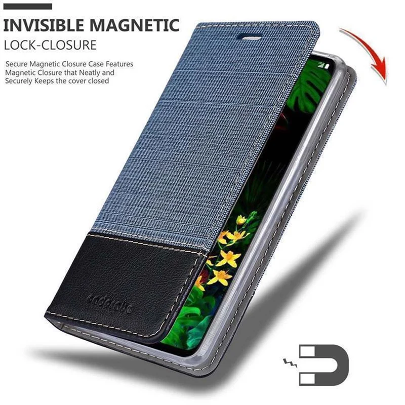 Cadorabo Hülle kompatibel mit LG G8 Schutzhülle mit Magnetverschluss, Standfunktion und Kartenfach