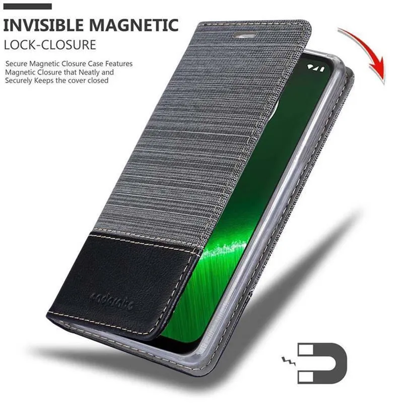 Cadorabo Hülle kompatibel mit Motorola MOTO G7 / G7 PLUS Schutzhülle mit Magnetverschluss, Standfunktion und Kartenfach