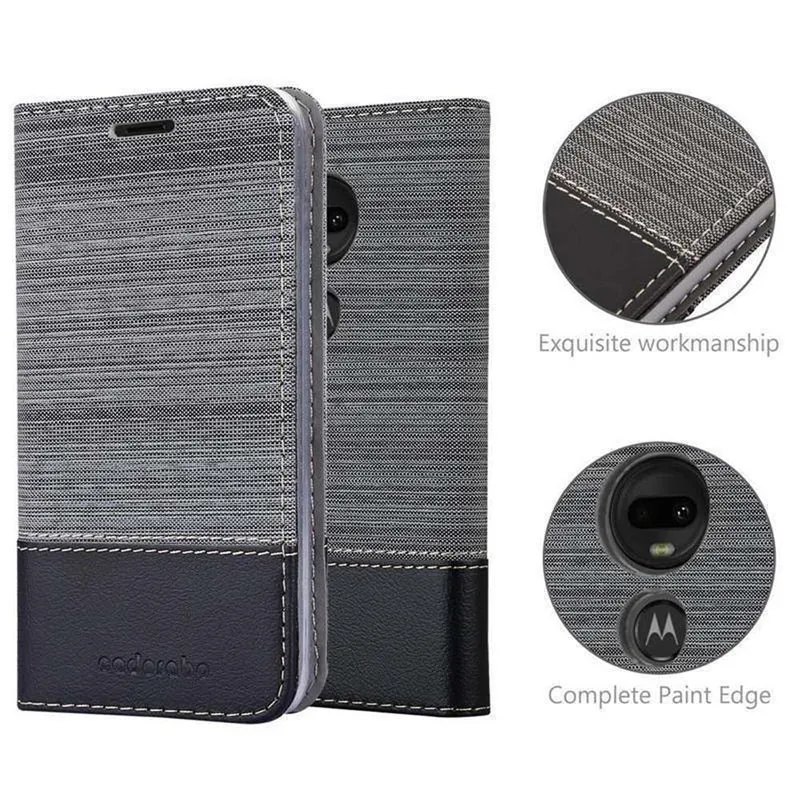 Cadorabo Hülle kompatibel mit Motorola MOTO G7 / G7 PLUS Schutzhülle mit Magnetverschluss, Standfunktion und Kartenfach