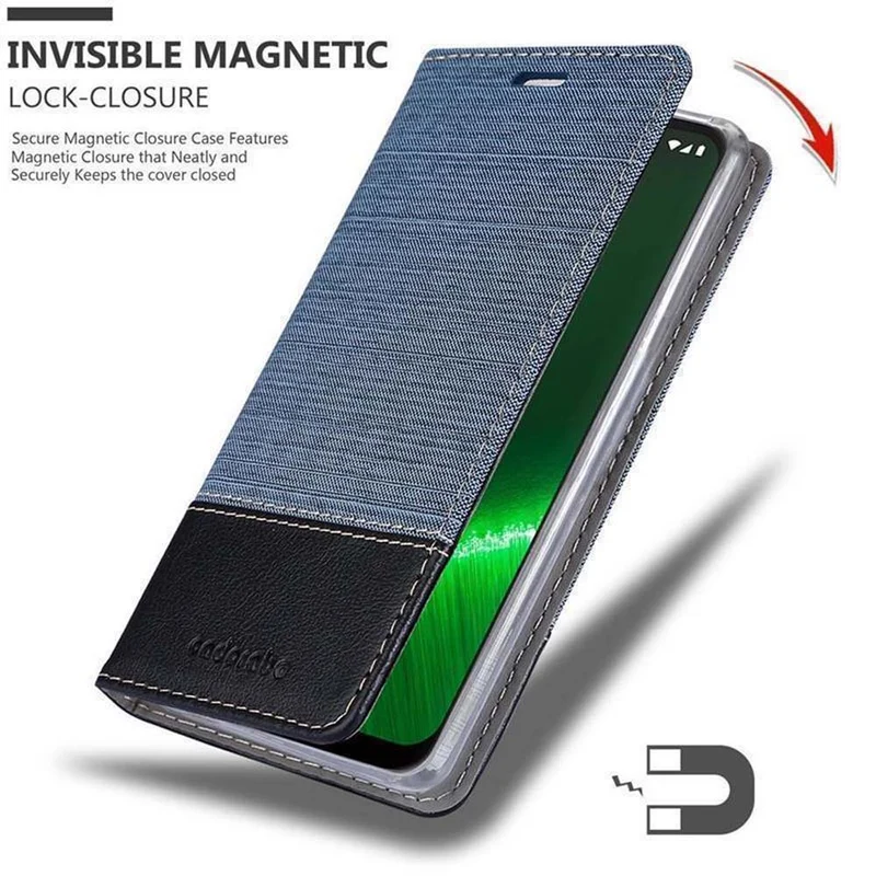 Cadorabo Hülle kompatibel mit Motorola MOTO G7 / G7 PLUS Schutzhülle mit Magnetverschluss, Standfunktion und Kartenfach