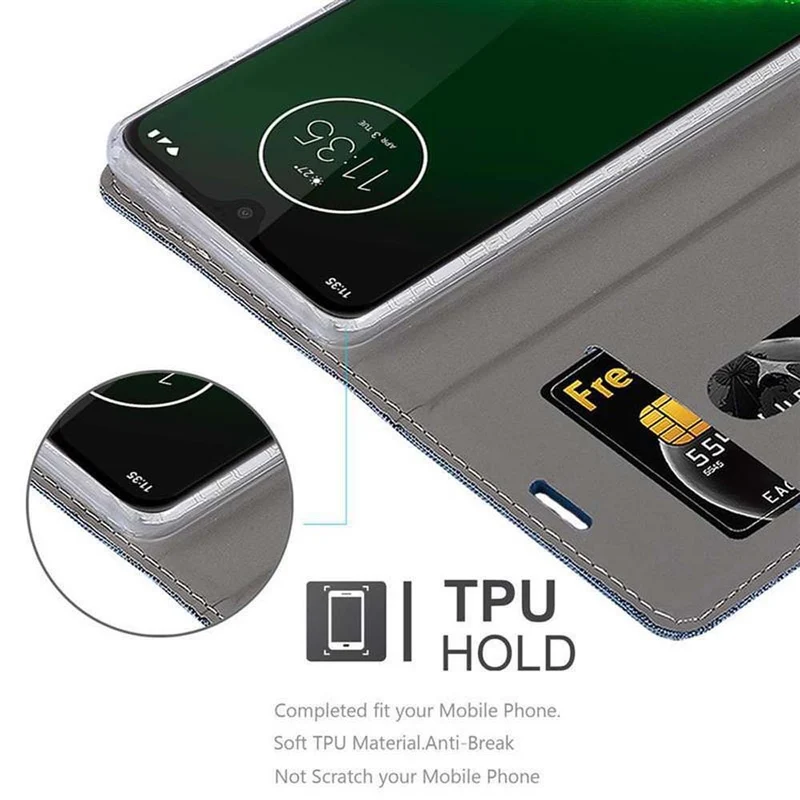Cadorabo Hülle kompatibel mit Motorola MOTO G7 / G7 PLUS Schutzhülle mit Magnetverschluss, Standfunktion und Kartenfach