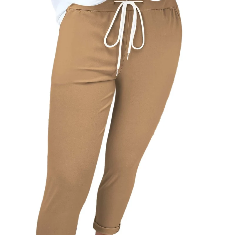 Damen nan taillierte Freizeithose mit Kordelzug und Umschlagbündchen Drune
