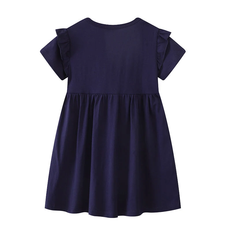 Mädchen T-Shirt Kleid mit glitzerndem Einhornmotiv Drune