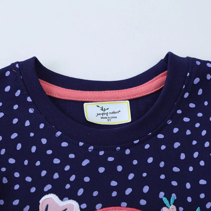 Mädchen T-Shirt Kleid mit buntem Dinosaurier- und Blumenmotiv Drune