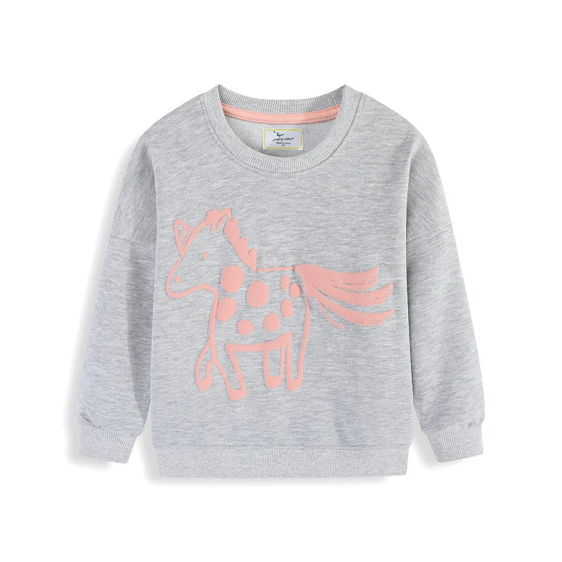 Mädchen Sweatshirt mit verspieltem Pferde-Design Drune