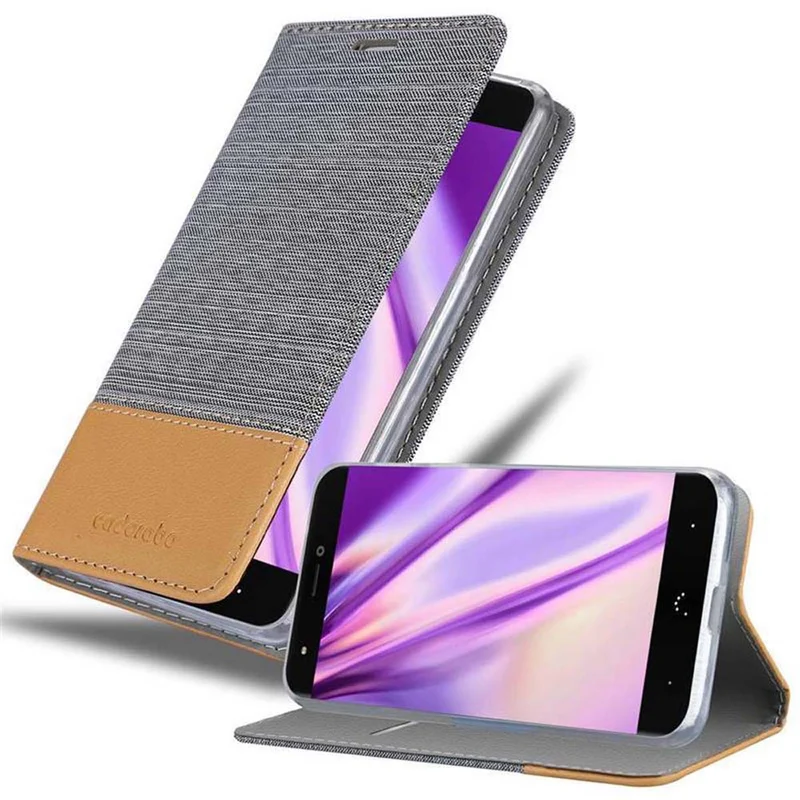 Cadorabo Hülle kompatibel mit BQ Aquaris X Schutzhülle mit Magnetverschluss, Standfunktion und Kartenfach