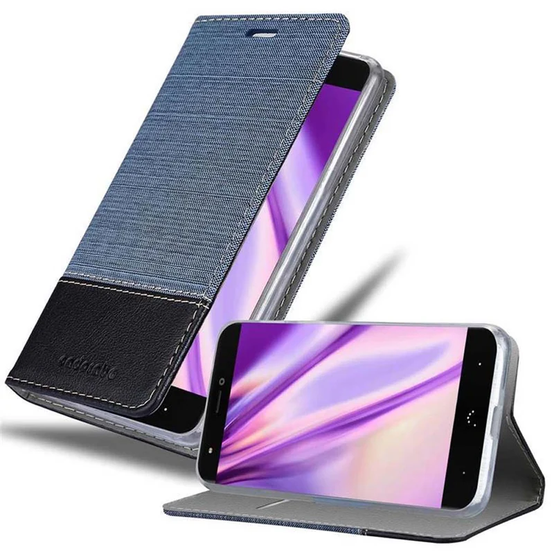 Cadorabo Hülle kompatibel mit BQ Aquaris X Schutzhülle mit Magnetverschluss, Standfunktion und Kartenfach