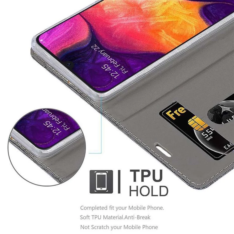 Cadorabo Hülle kompatibel mit Samsung Galaxy A50 4G / A50s / A30s Schutzhülle mit Magnetverschluss, Standfunktion und Kartenfach