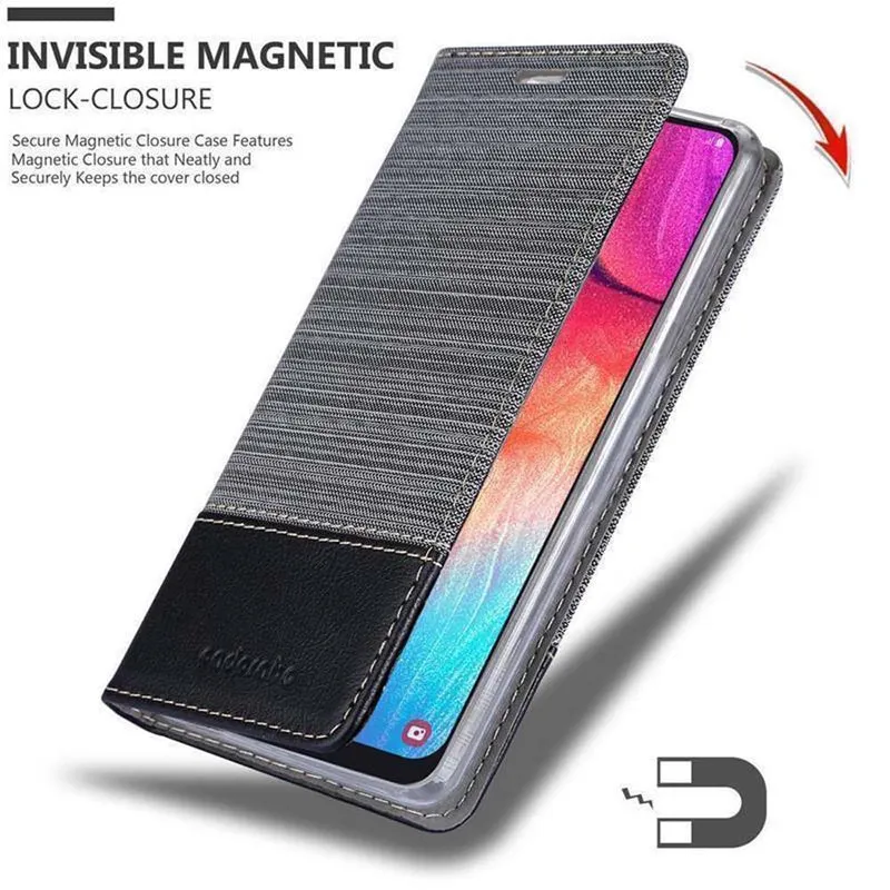 Cadorabo Hülle kompatibel mit Samsung Galaxy A50 4G / A50s / A30s Schutzhülle mit Magnetverschluss, Standfunktion und Kartenfach