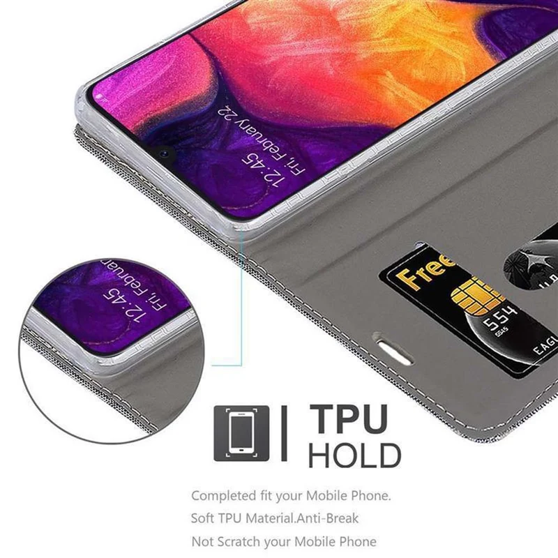 Cadorabo Hülle kompatibel mit Samsung Galaxy A50 4G / A50s / A30s Schutzhülle mit Magnetverschluss, Standfunktion und Kartenfach