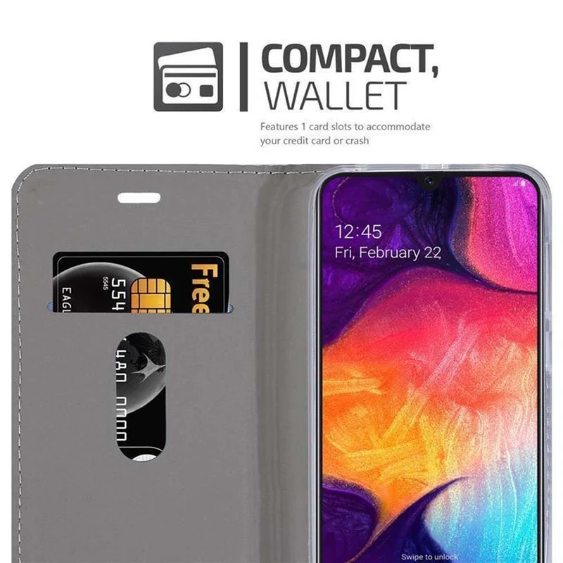Cadorabo Hülle kompatibel mit Samsung Galaxy A50 4G / A50s / A30s Schutzhülle mit Magnetverschluss, Standfunktion und Kartenfach