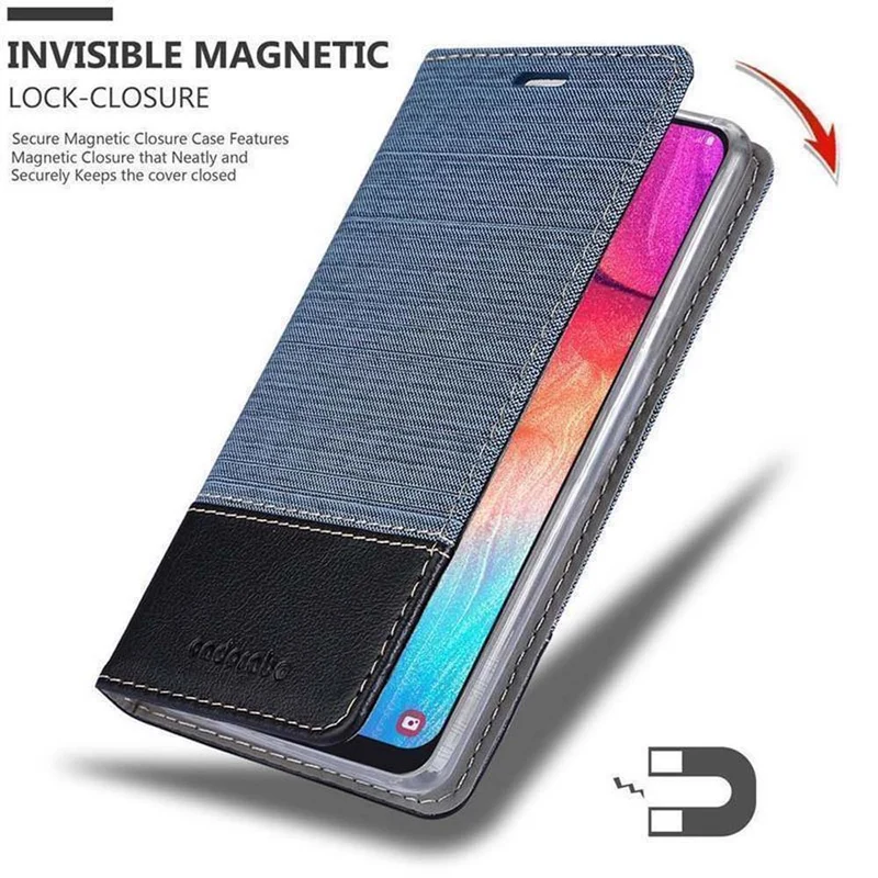 Cadorabo Hülle kompatibel mit Samsung Galaxy A50 4G / A50s / A30s Schutzhülle mit Magnetverschluss, Standfunktion und Kartenfach
