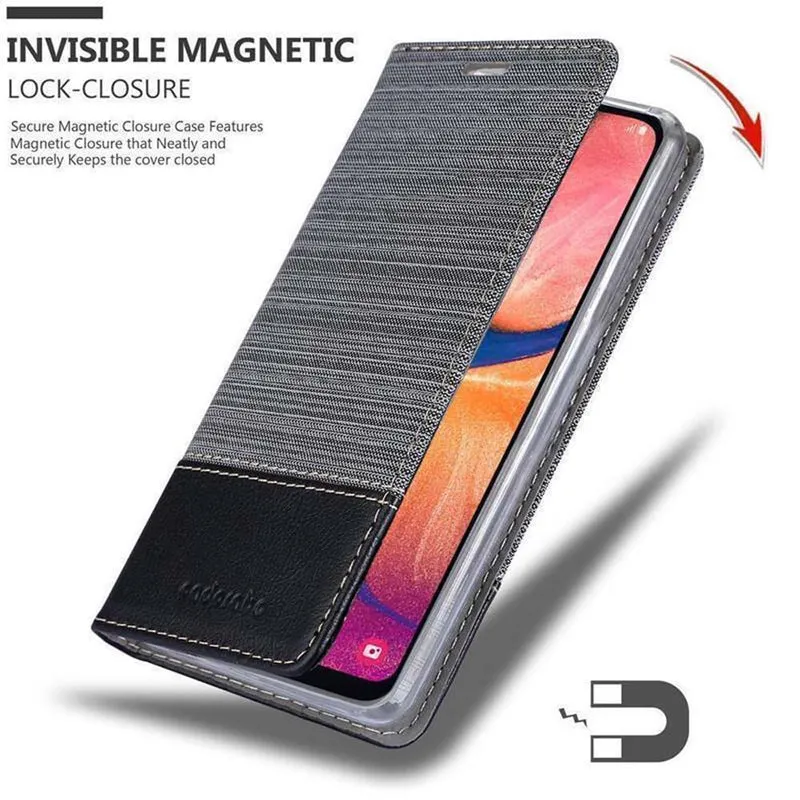 Cadorabo Hülle kompatibel mit Samsung Galaxy A10e / A20e Schutzhülle mit Magnetverschluss, Standfunktion und Kartenfach
