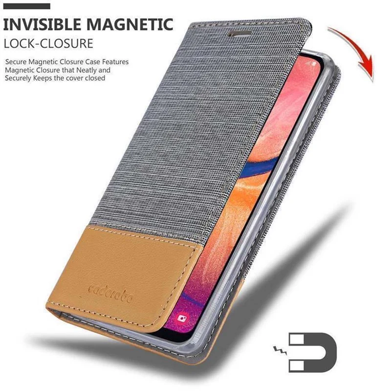 Cadorabo Hülle kompatibel mit Samsung Galaxy A10e / A20e Schutzhülle mit Magnetverschluss, Standfunktion und Kartenfach