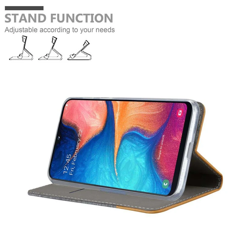 Cadorabo Hülle kompatibel mit Samsung Galaxy A10e / A20e Schutzhülle mit Magnetverschluss, Standfunktion und Kartenfach
