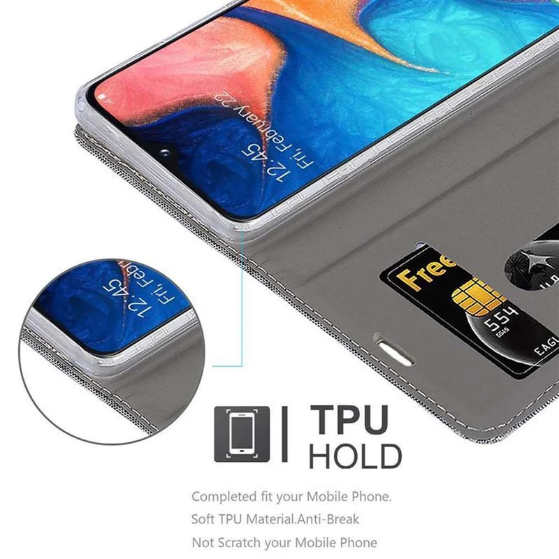 Cadorabo Hülle kompatibel mit Samsung Galaxy A10e / A20e Schutzhülle mit Magnetverschluss, Standfunktion und Kartenfach