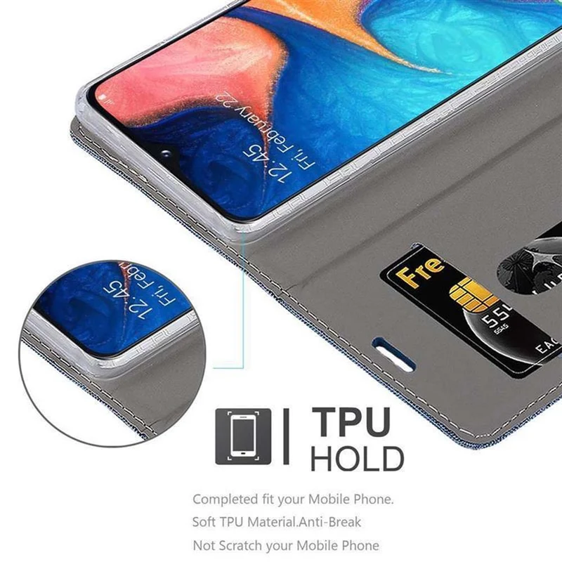 Cadorabo Hülle kompatibel mit Samsung Galaxy A10e / A20e Schutzhülle mit Magnetverschluss, Standfunktion und Kartenfach