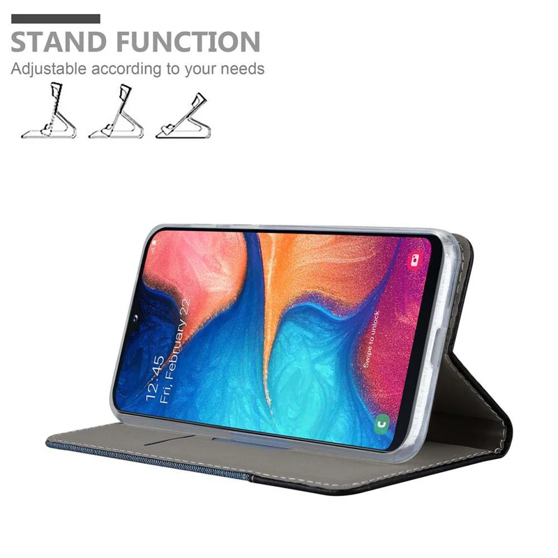 Cadorabo Hülle kompatibel mit Samsung Galaxy A10e / A20e Schutzhülle mit Magnetverschluss, Standfunktion und Kartenfach