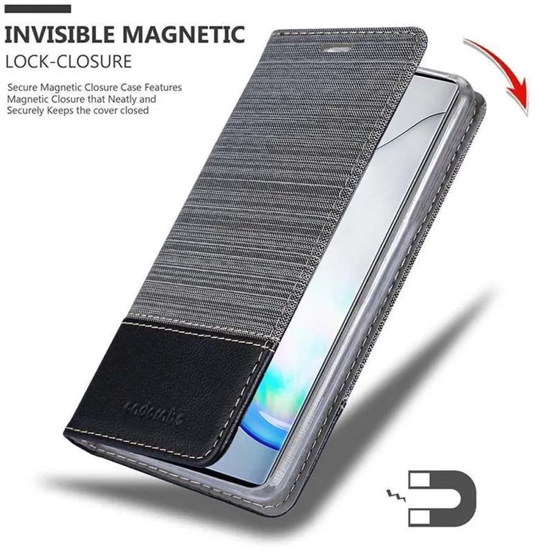 Cadorabo Hülle kompatibel mit Samsung Galaxy NOTE 10 Schutzhülle mit Magnetverschluss, Standfunktion und Kartenfach