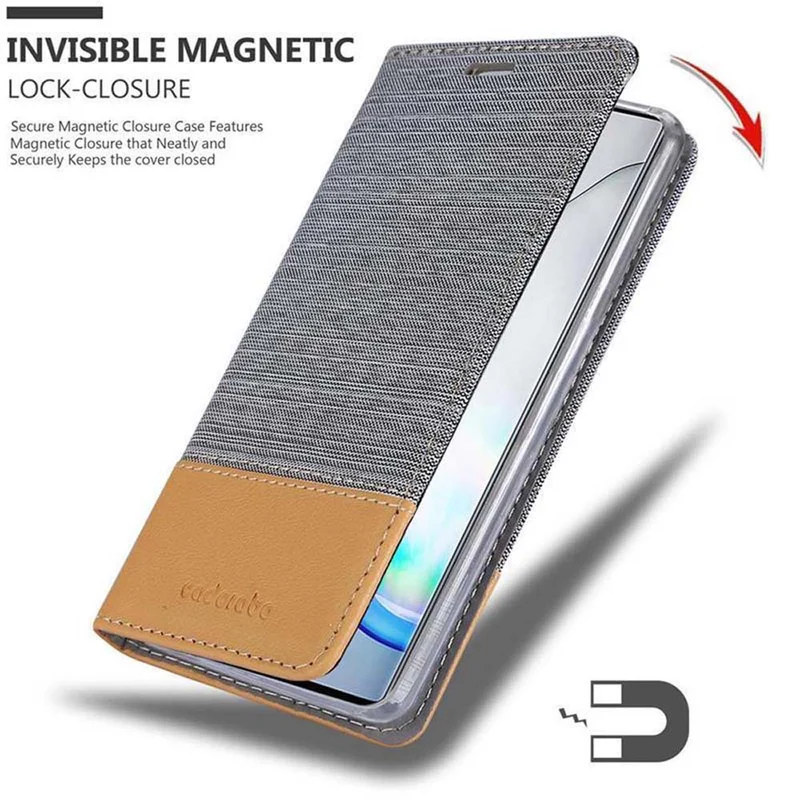 Cadorabo Hülle kompatibel mit Samsung Galaxy NOTE 10 Schutzhülle mit Magnetverschluss, Standfunktion und Kartenfach