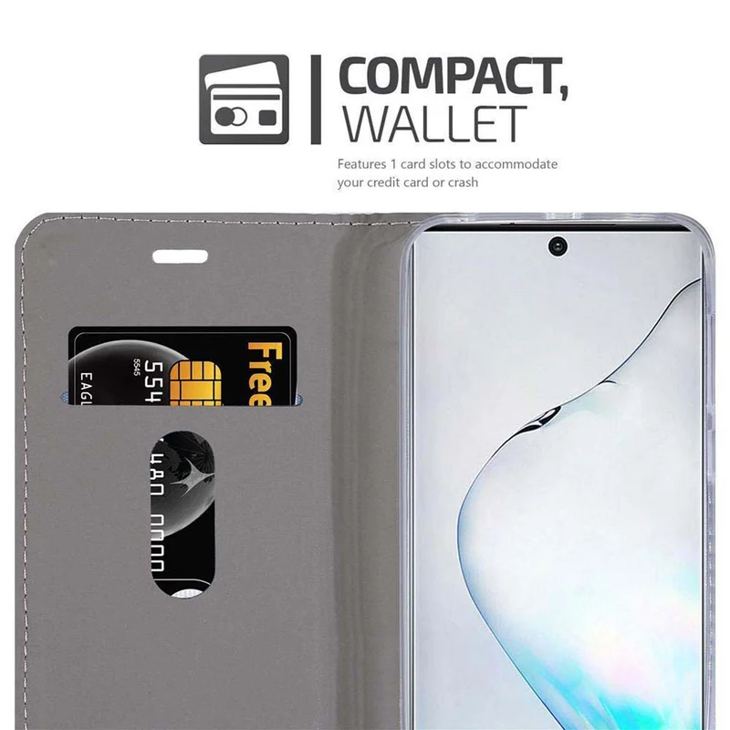Cadorabo Hülle kompatibel mit Samsung Galaxy NOTE 10 Schutzhülle mit Magnetverschluss, Standfunktion und Kartenfach