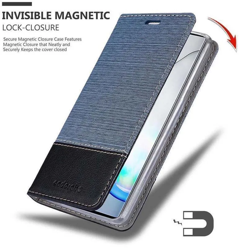 Cadorabo Hülle kompatibel mit Samsung Galaxy NOTE 10 Schutzhülle mit Magnetverschluss, Standfunktion und Kartenfach