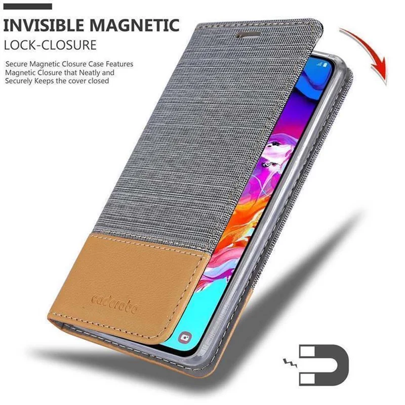 Cadorabo Hülle kompatibel mit Samsung Galaxy A70 / A70s Schutzhülle mit Magnetverschluss, Standfunktion und Kartenfach