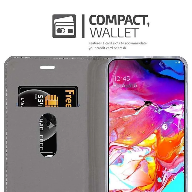 Cadorabo Hülle kompatibel mit Samsung Galaxy A70 / A70s Schutzhülle mit Magnetverschluss, Standfunktion und Kartenfach