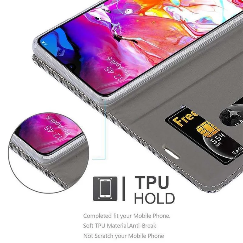 Cadorabo Hülle kompatibel mit Samsung Galaxy A70 / A70s Schutzhülle mit Magnetverschluss, Standfunktion und Kartenfach