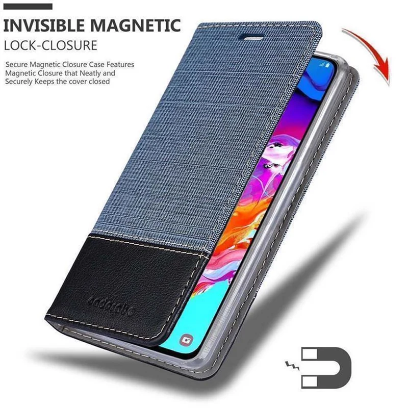 Cadorabo Hülle kompatibel mit Samsung Galaxy A70 / A70s Schutzhülle mit Magnetverschluss, Standfunktion und Kartenfach