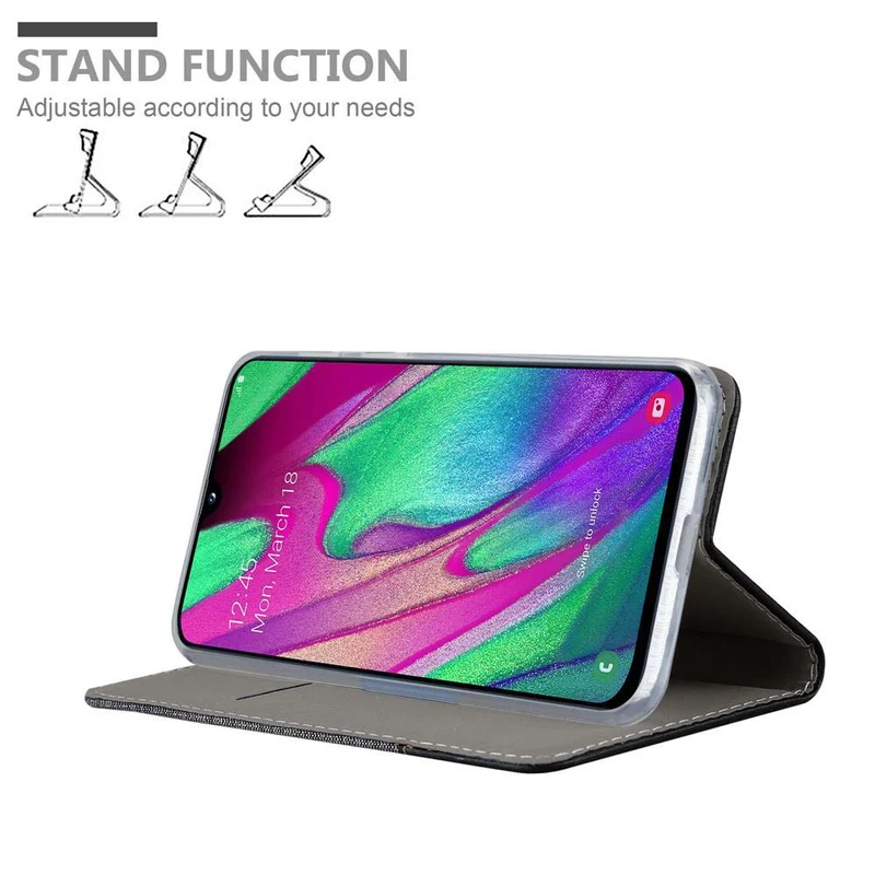 Cadorabo Hülle kompatibel mit Samsung Galaxy A40 Schutzhülle mit Magnetverschluss, Standfunktion und Kartenfach