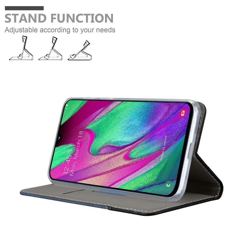 Cadorabo Hülle kompatibel mit Samsung Galaxy A40 Schutzhülle mit Magnetverschluss, Standfunktion und Kartenfach