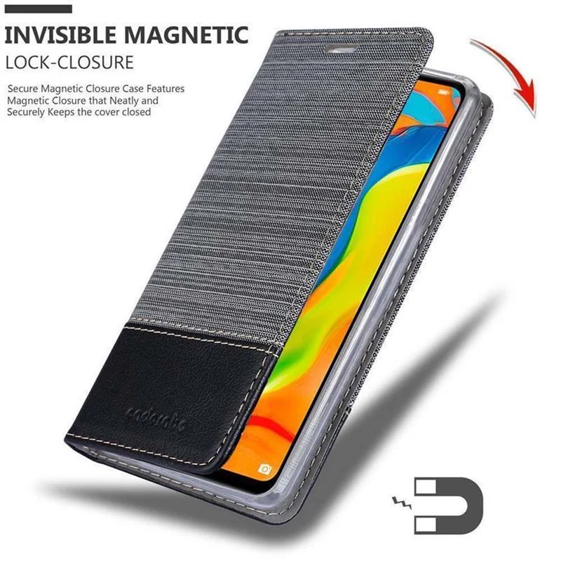 Cadorabo Hülle kompatibel mit Huawei P30 LITE Schutzhülle mit Magnetverschluss, Standfunktion und Kartenfach