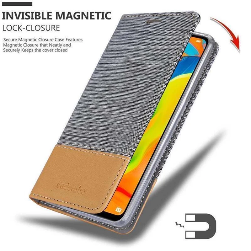Cadorabo Hülle kompatibel mit Huawei P30 LITE Schutzhülle mit Magnetverschluss, Standfunktion und Kartenfach