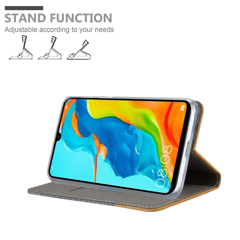 Cadorabo Hülle kompatibel mit Huawei P30 LITE Schutzhülle mit Magnetverschluss, Standfunktion und Kartenfach