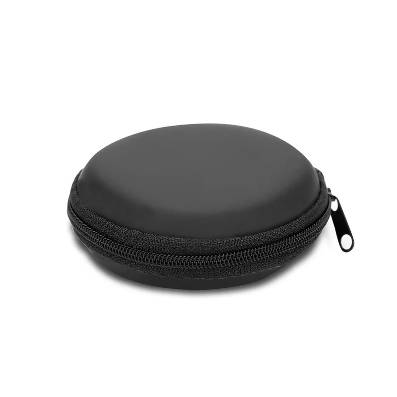 Cadorabo Kopfhörer Aufbewahrungsbox Runde Robuste Tasche aus formstabilem Stoff mit Netzfach und Reißverschluss für Headset, In-Ear Headphone und vieles mehr