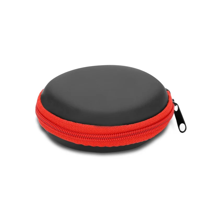 Cadorabo Kopfhörer Aufbewahrungsbox Runde Robuste Tasche aus formstabilem Stoff mit Netzfach und Reißverschluss für Headset, In-Ear Headphone und vieles mehr