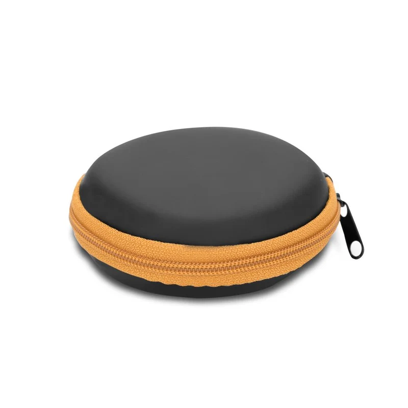 Cadorabo Kopfhörer Aufbewahrungsbox Runde Robuste Tasche aus formstabilem Stoff mit Netzfach und Reißverschluss für Headset, In-Ear Headphone und vieles mehr