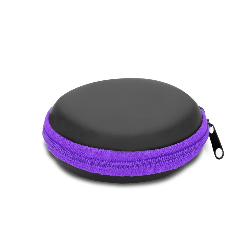 Cadorabo Kopfhörer Aufbewahrungsbox Runde Robuste Tasche aus formstabilem Stoff mit Netzfach und Reißverschluss für Headset, In-Ear Headphone und vieles mehr