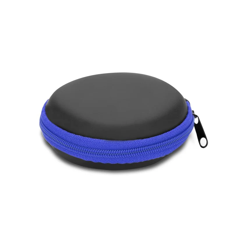 Cadorabo Kopfhörer Aufbewahrungsbox Runde Robuste Tasche aus formstabilem Stoff mit Netzfach und Reißverschluss für Headset, In-Ear Headphone und vieles mehr