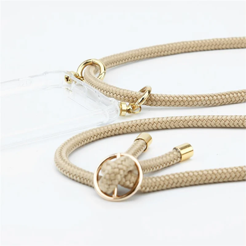 Cadorabo Handy Kette kompatibel mit Sony Xperia XA1 Silikon Schutzhülle mit Gold Ringen, Kordel Band und abnehmbarem Etui