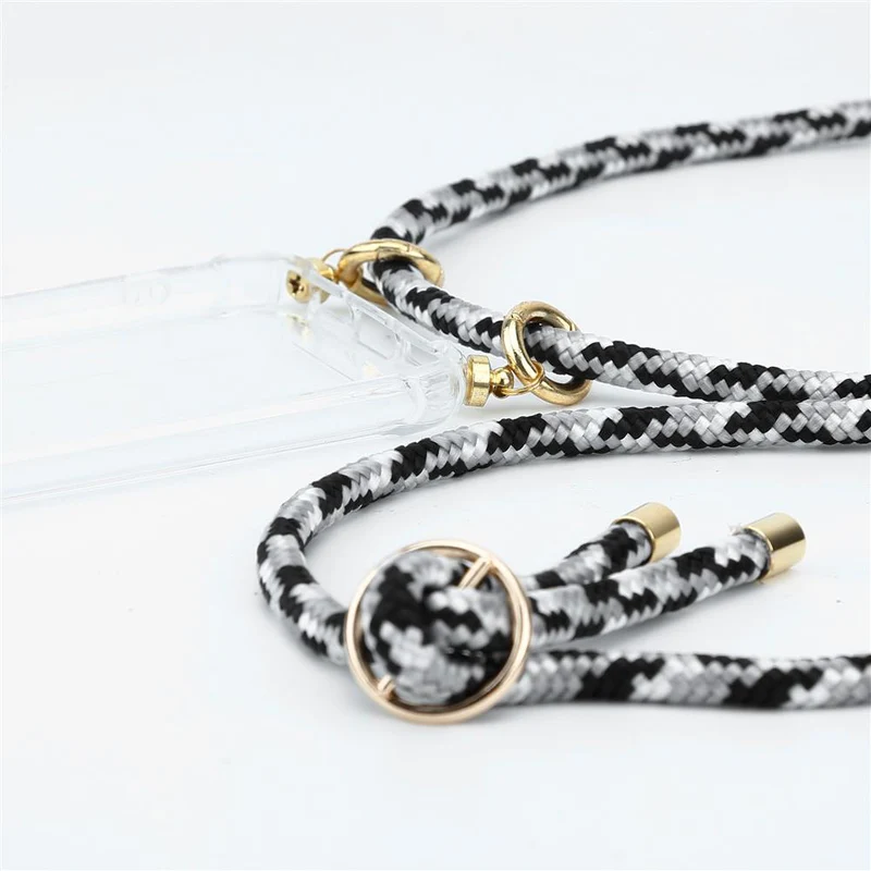 Cadorabo Handy Kette kompatibel mit Sony Xperia XA Silikon Schutzhülle mit Gold Ringen, Kordel Band und abnehmbarem Etui
